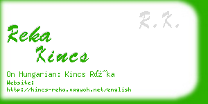 reka kincs business card